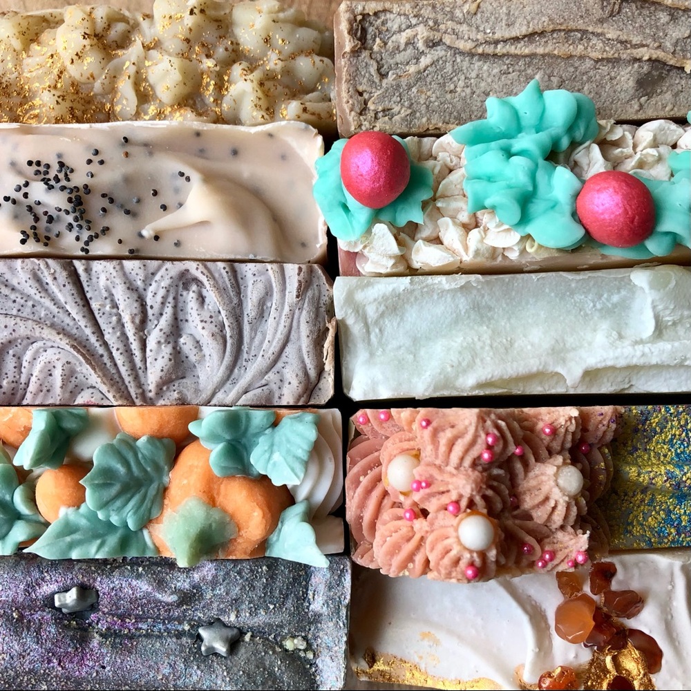 9 bars Cold Process Soap - vegan palm oil free